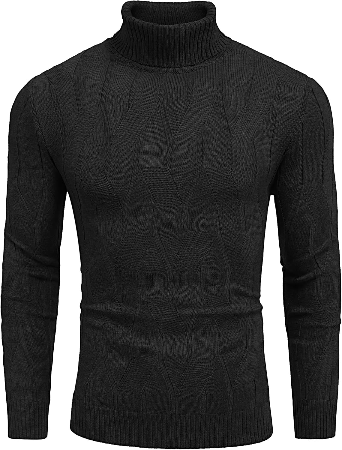 COOFANDY Men's Slim Fit Turtleneck Sweater Long Sleeve Casual Knitted Pullover S...