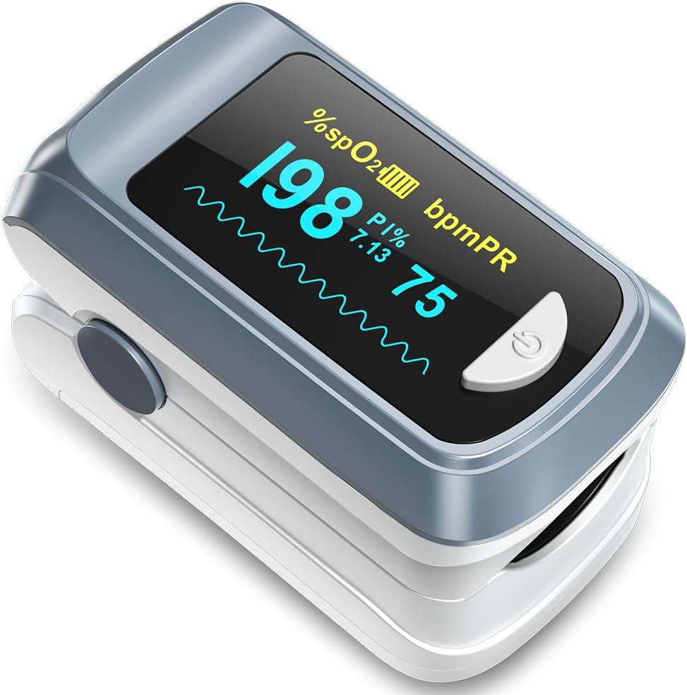 Fingertip Pulse Oximeter Blood Oxygen Saturation Monitor Pulse Ox, Heart Rate an...