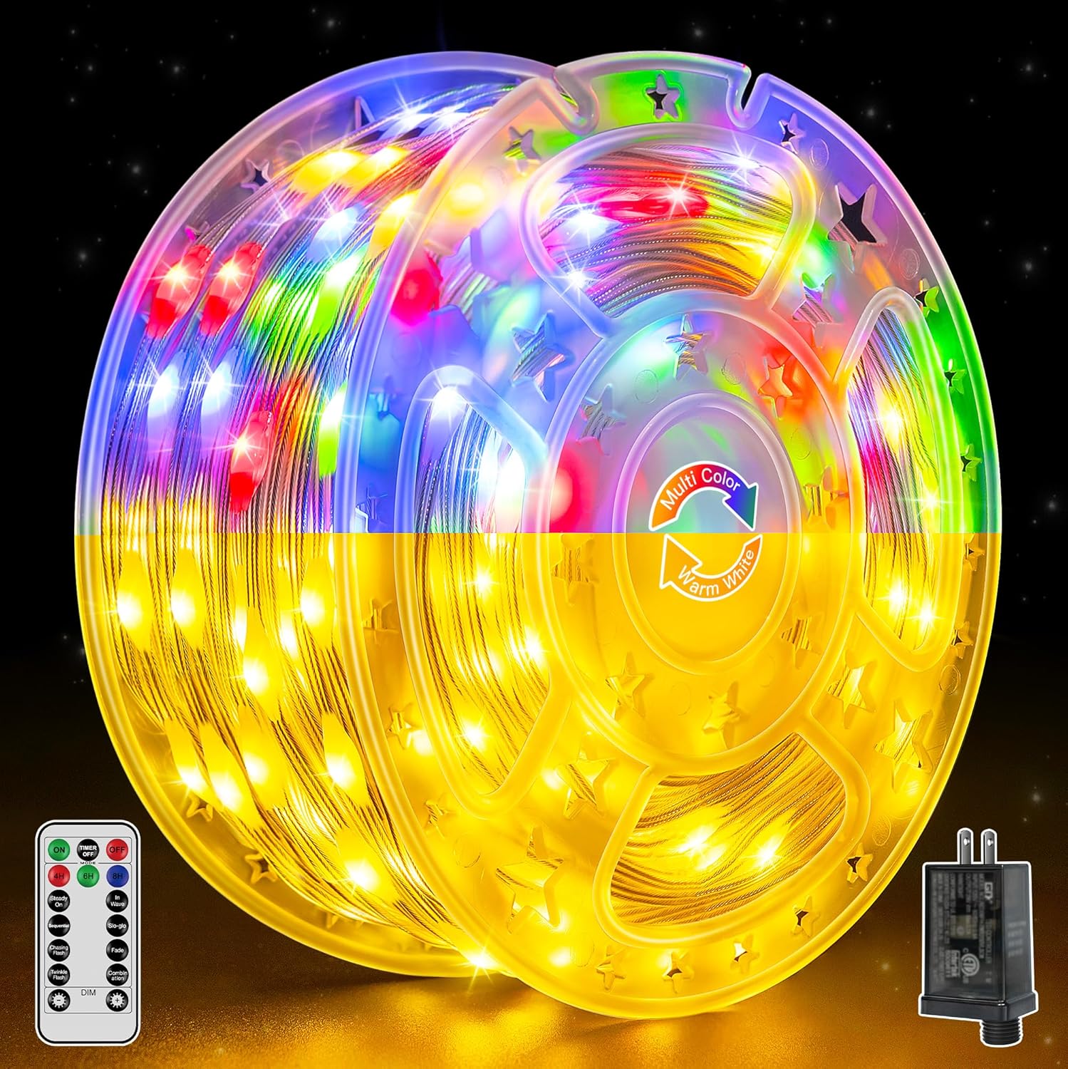 shineshine Christmas Lights Outdoor 400LED 131FT, Color Changing IP67 Waterproof...