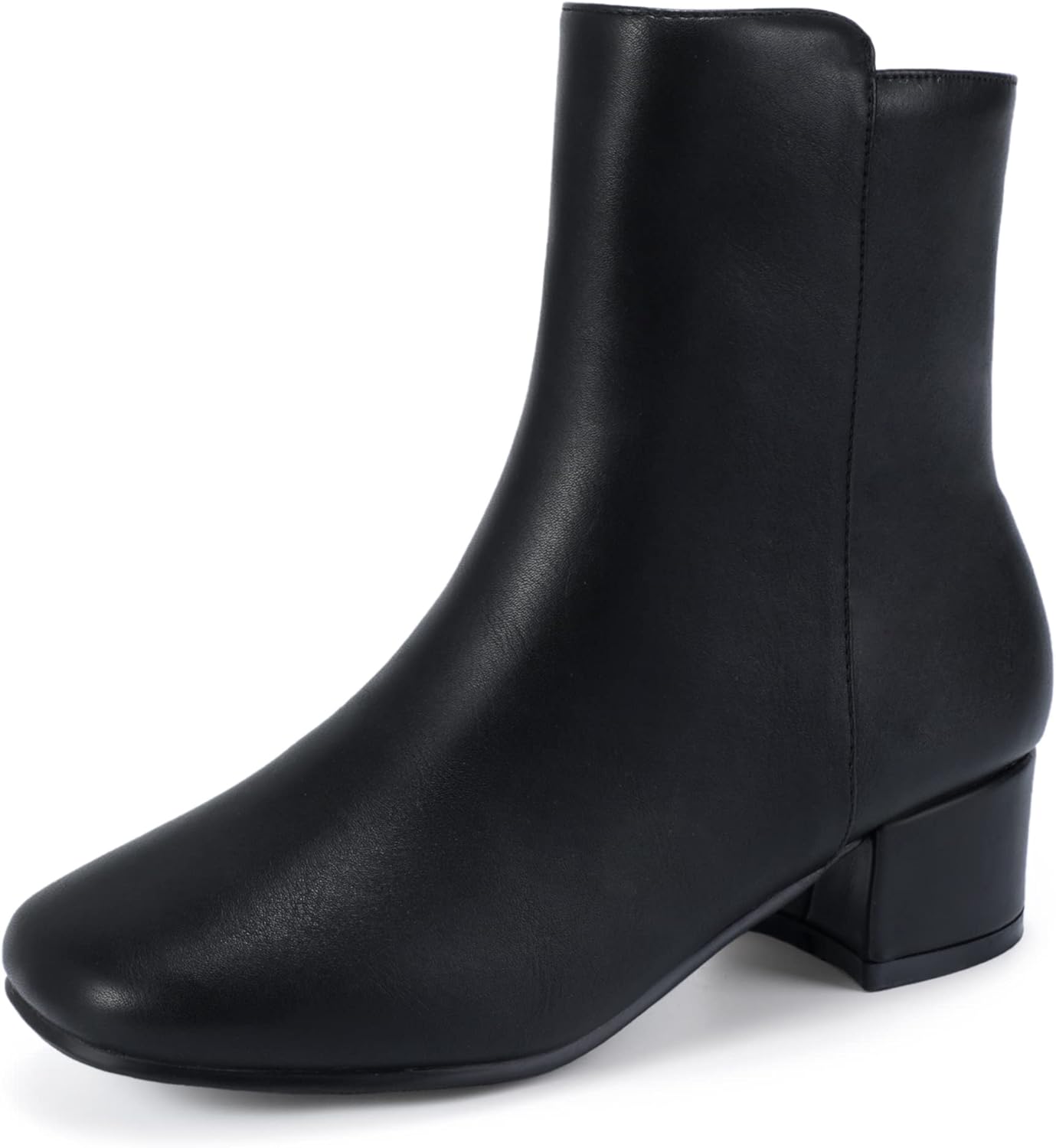 PANDANINJIA Alyssa Girls Fashion Boots Square-Toe Dress Boots Low Heel Ankle Boo...