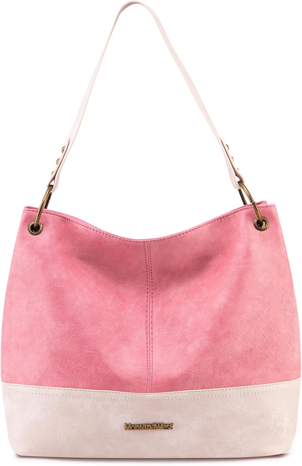 Montana West Purses for Women Hobo Shoulder Handbags with Zipper A-pink
