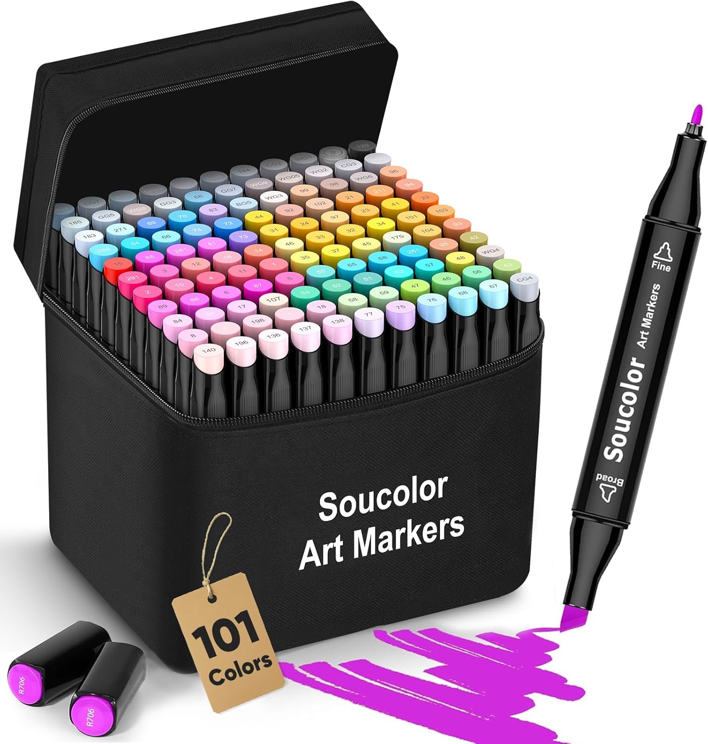 Soucolor Alcohol Markers Art Set, Aesthetic Cute Preppy Stuff School Supplies,Ar...