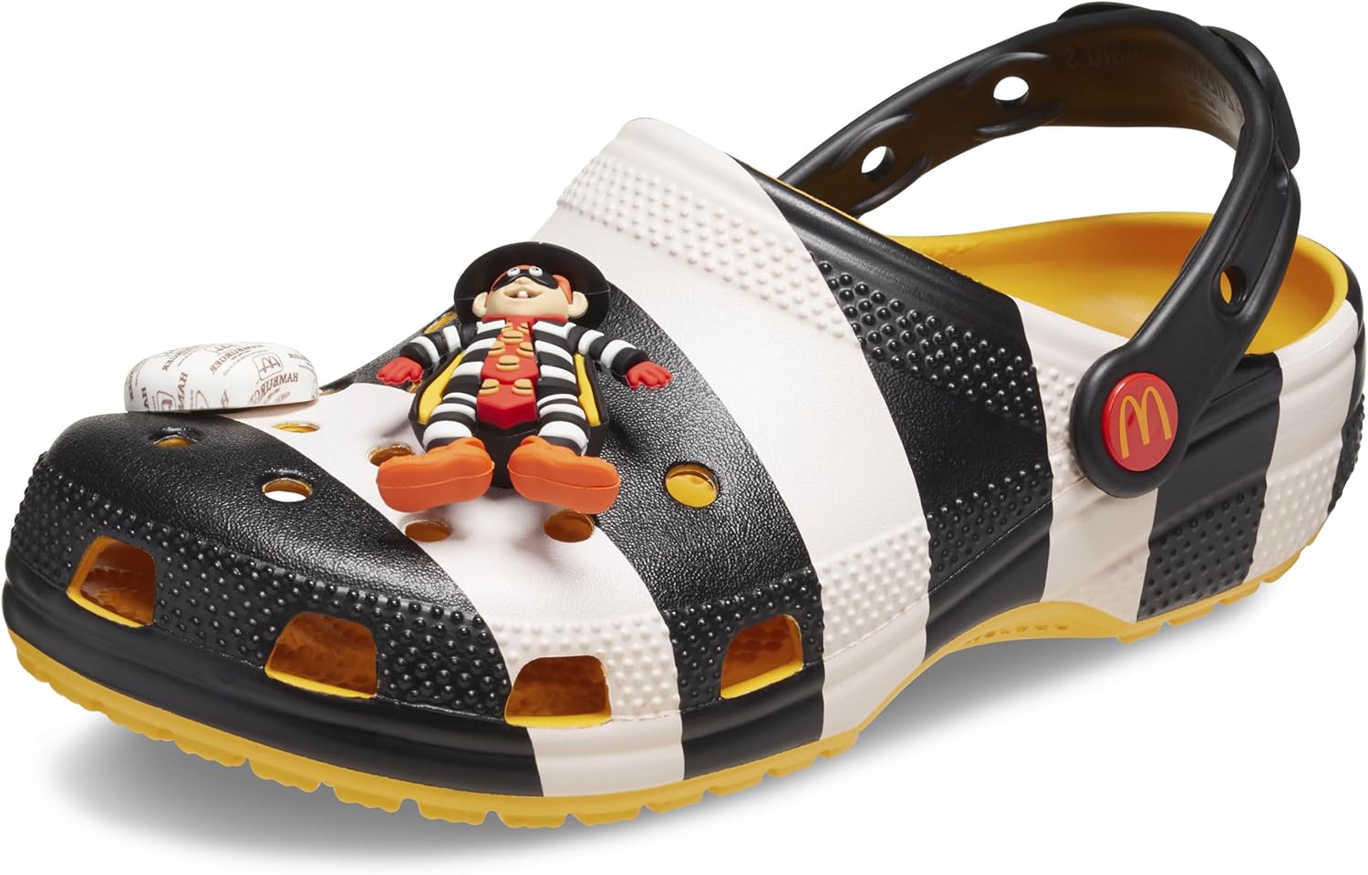 Crocs Unisex-Adult McDonald's X Classic Clog 11 Women/9 Men Black/White