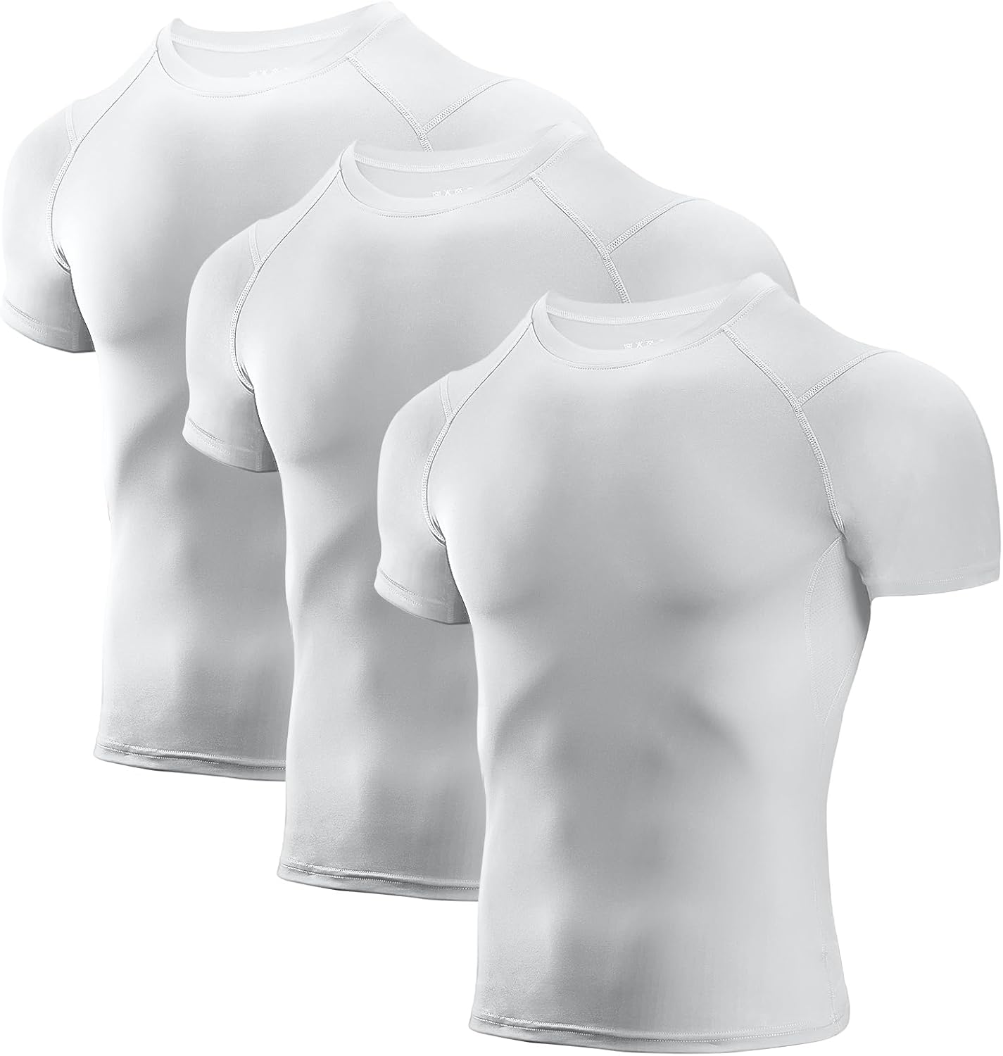 Niksa Men's Compression Shirts 3/5 Pack,Short Sleeve Athletic Compression Tops C...