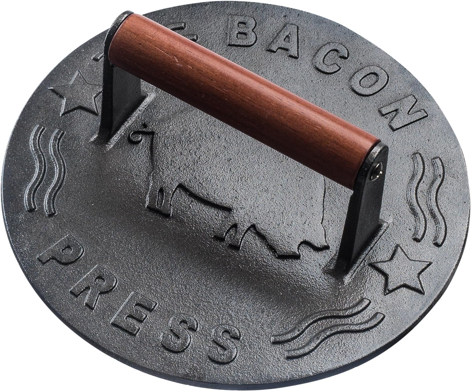 Bellemain Bacon Press 8.5-Inch Round | Heavy-Duty Cast Iron Grill Press for Perf...