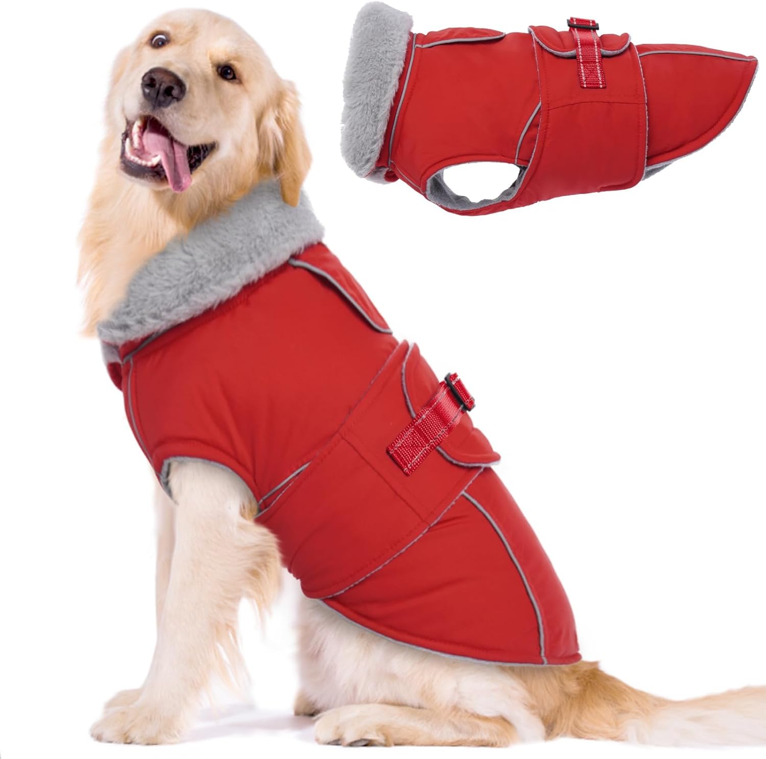 Lelepet Warm Coats and Jackets for Dogs, Waterproof Winter Dog Coat for Cold Wea...