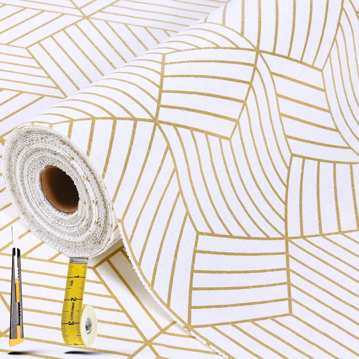Shelf Liners for Kitchen Cabinets 23.6in x 40FT, Non Adhesive Cabinet Liner Stro...