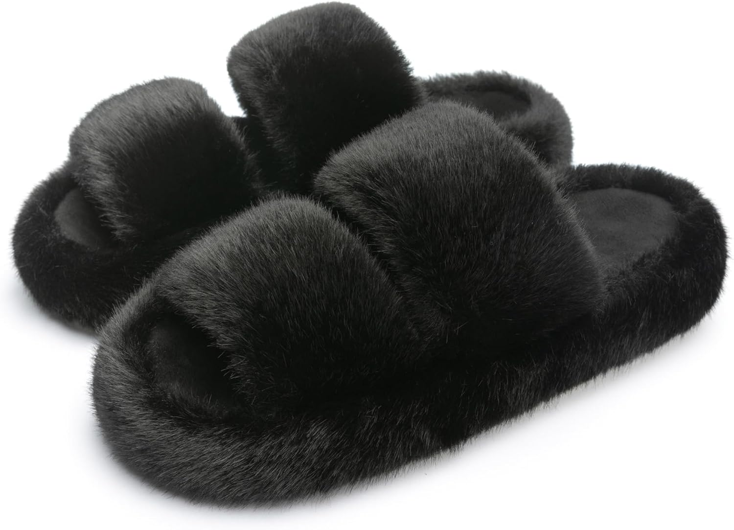 Chantomoo Women's Slippers Memory Foam Slippers for Women Fuzzy Comfy Faux Fur H...