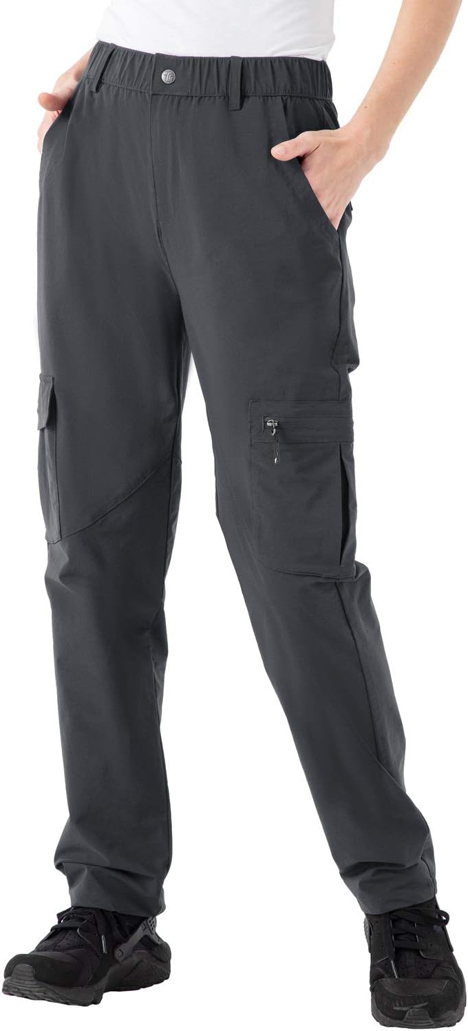 Rdruko Women's Hiking Cargo Pants Water-Resistant Quick Dry UPF 50+ Travel Campi...