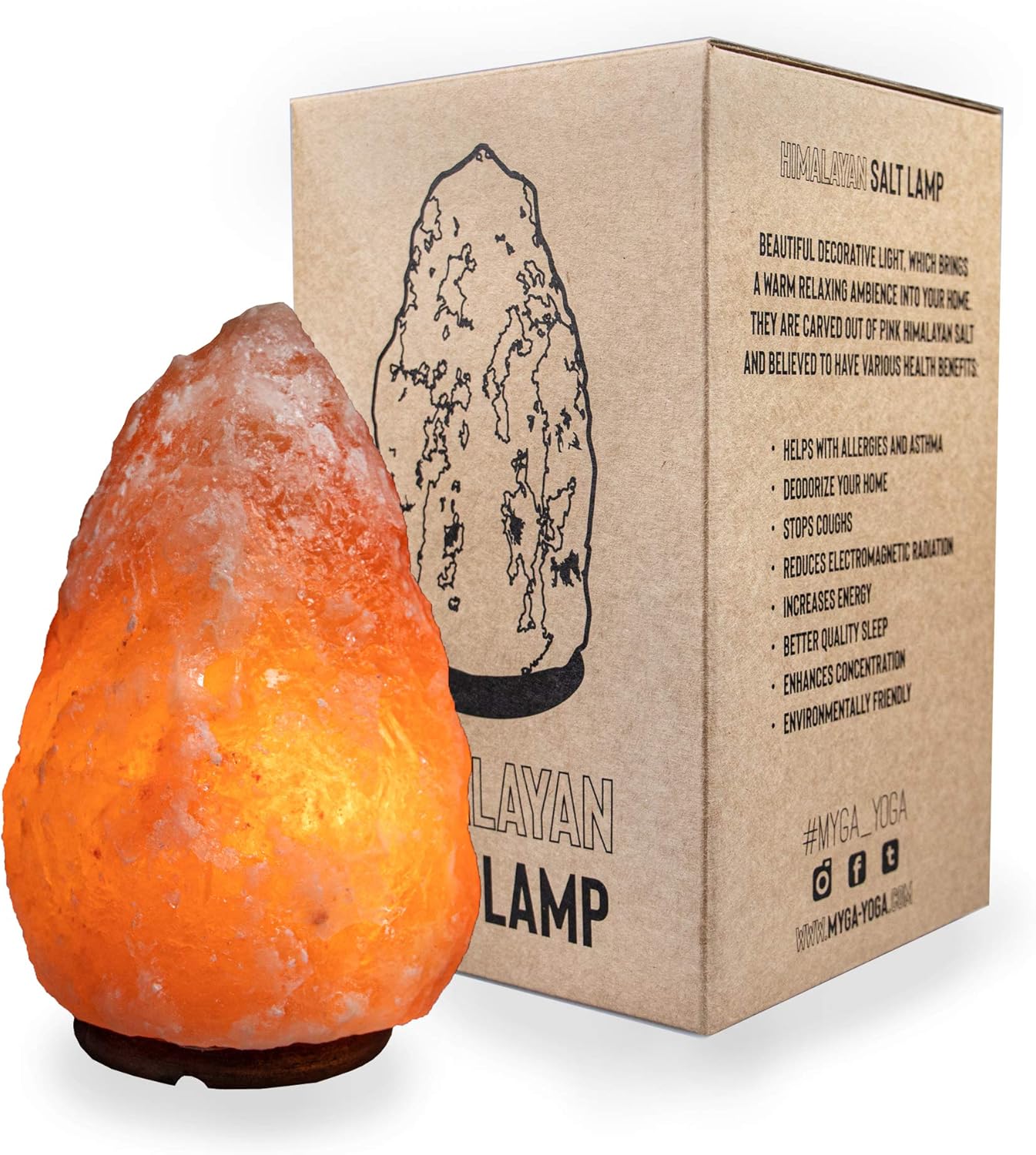 Myga 4-6KG Himalayan Natural Salt Lamp - Handcrafted Crystal Rock Salt Lamp on W...