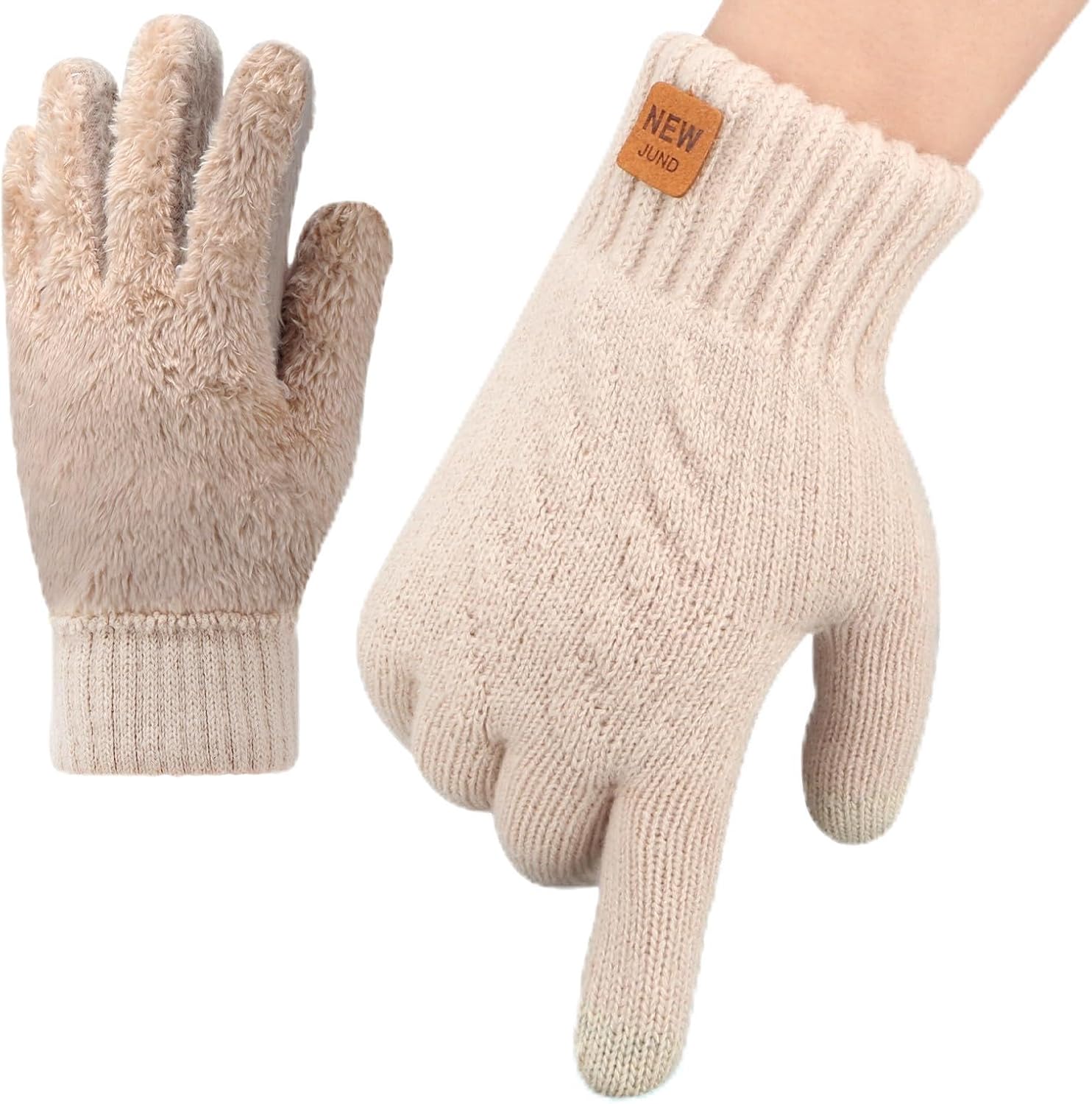 ytorgr Winter Thermal Gloves for Women Warm,Fleece Knitted Gloves Touch Screen G...