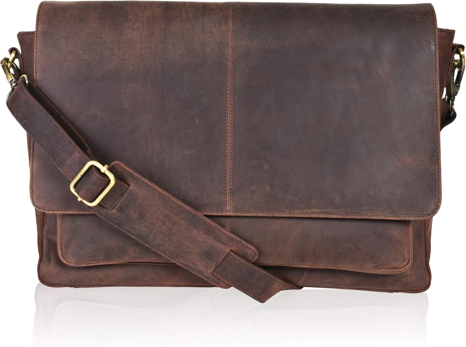 Oak Leathers Leather Messenger Bag for Men and Women - Laptop Briefcase Bag For...