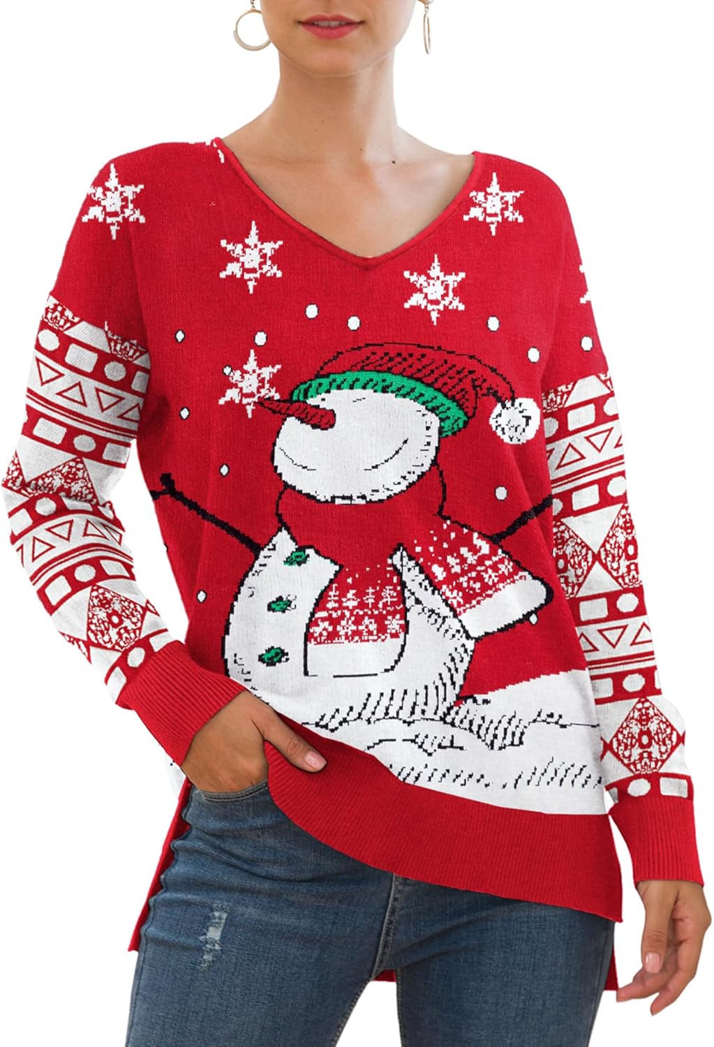 Jouica Women's Casual Lightweight V Neck Batwing Sleeve Knit Top Loose Pullover...