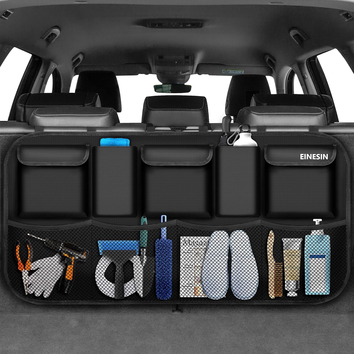 Einesin Car Trunk Organizer, Car Boot Organiser with 9 Pockets, Car Trunk Bag wi...