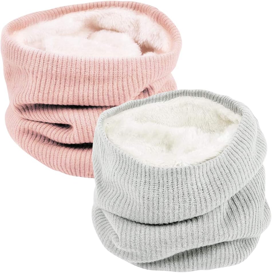 Unisex Winter Neck Warmer Thermal Lined Infinity Knitted Snood Scarf for Mens Wo...