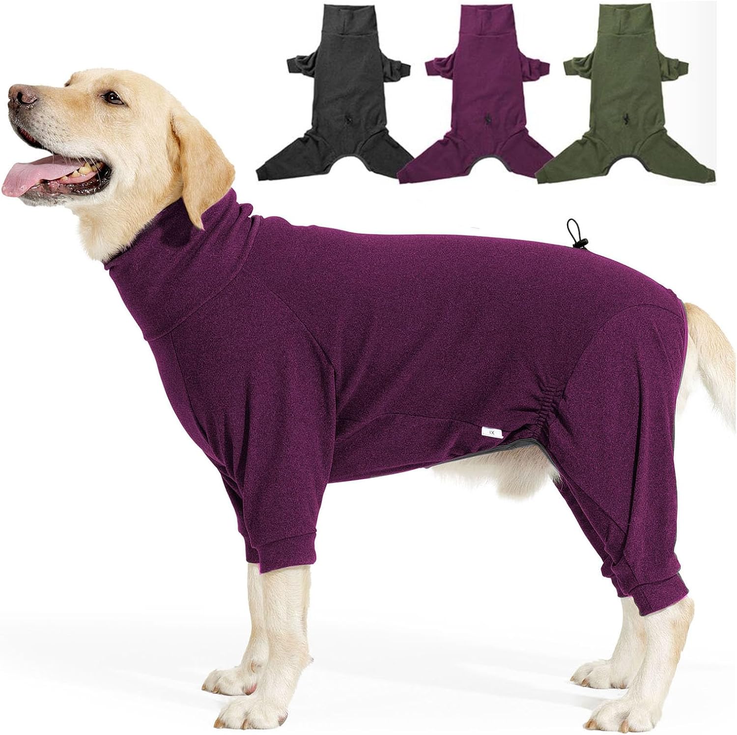 LIANZIMAU Warm Fleece Dog Coat with Legs Dog Fleece Jumper Dog Pyjamas Full Body...