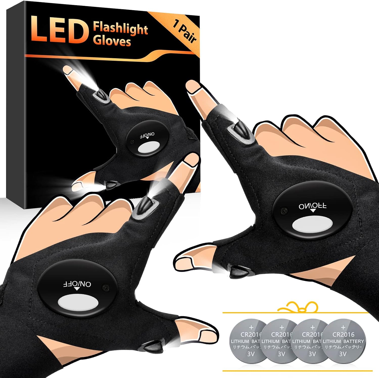 Gifts for Men Dad Christmas Presents: Mens Gifts for Dad LED Gloves Fishing Gift...