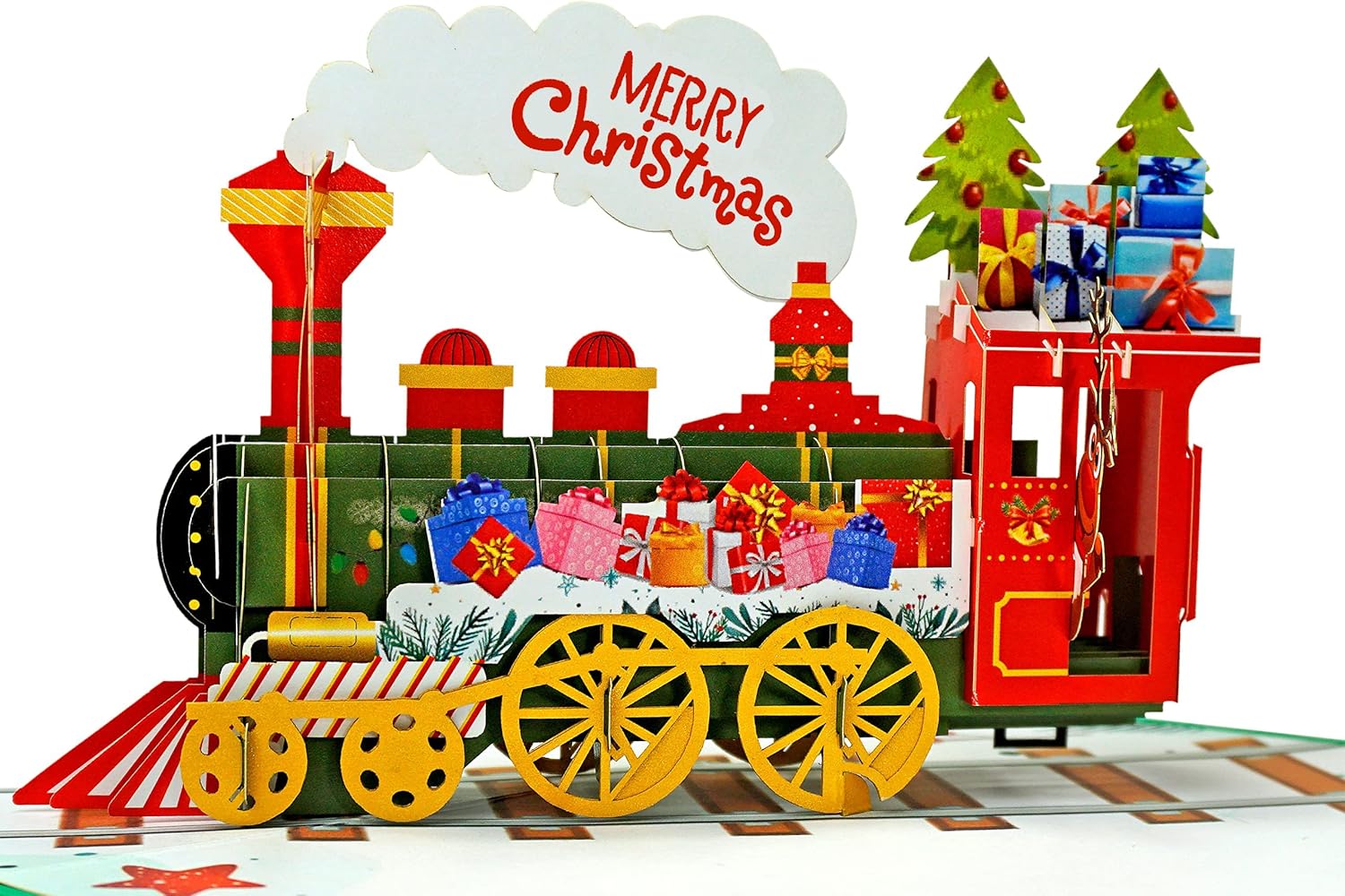 CUTPOPUP Train Christmas Cards, Christmas Cards, 3D Xmas Pop Up Cards, Xmas Card...