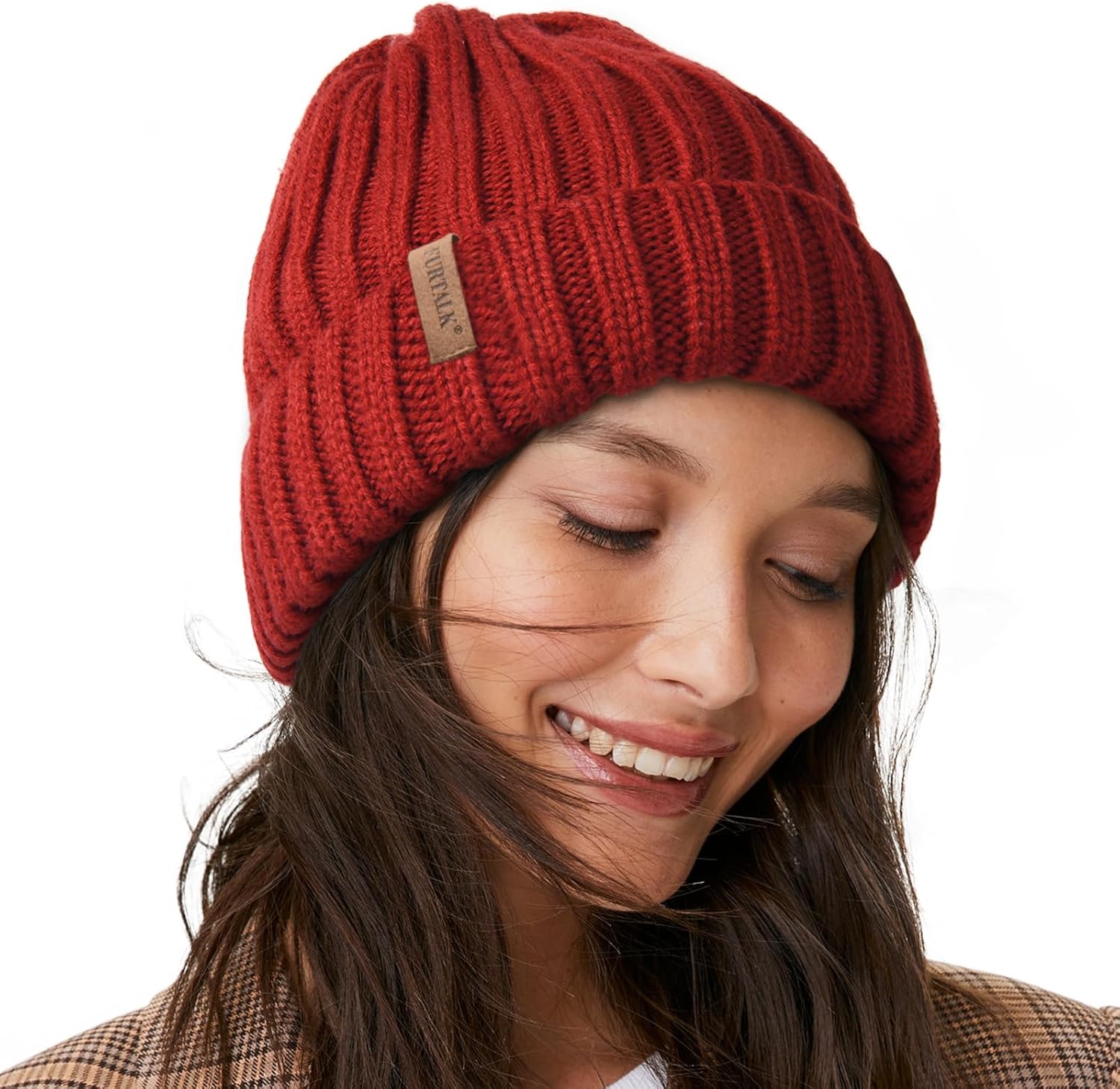 FURTALK Womens Slouchy Winter Knit Beanie Hats Chunky Hat Bobble Hat Ski Cap win...