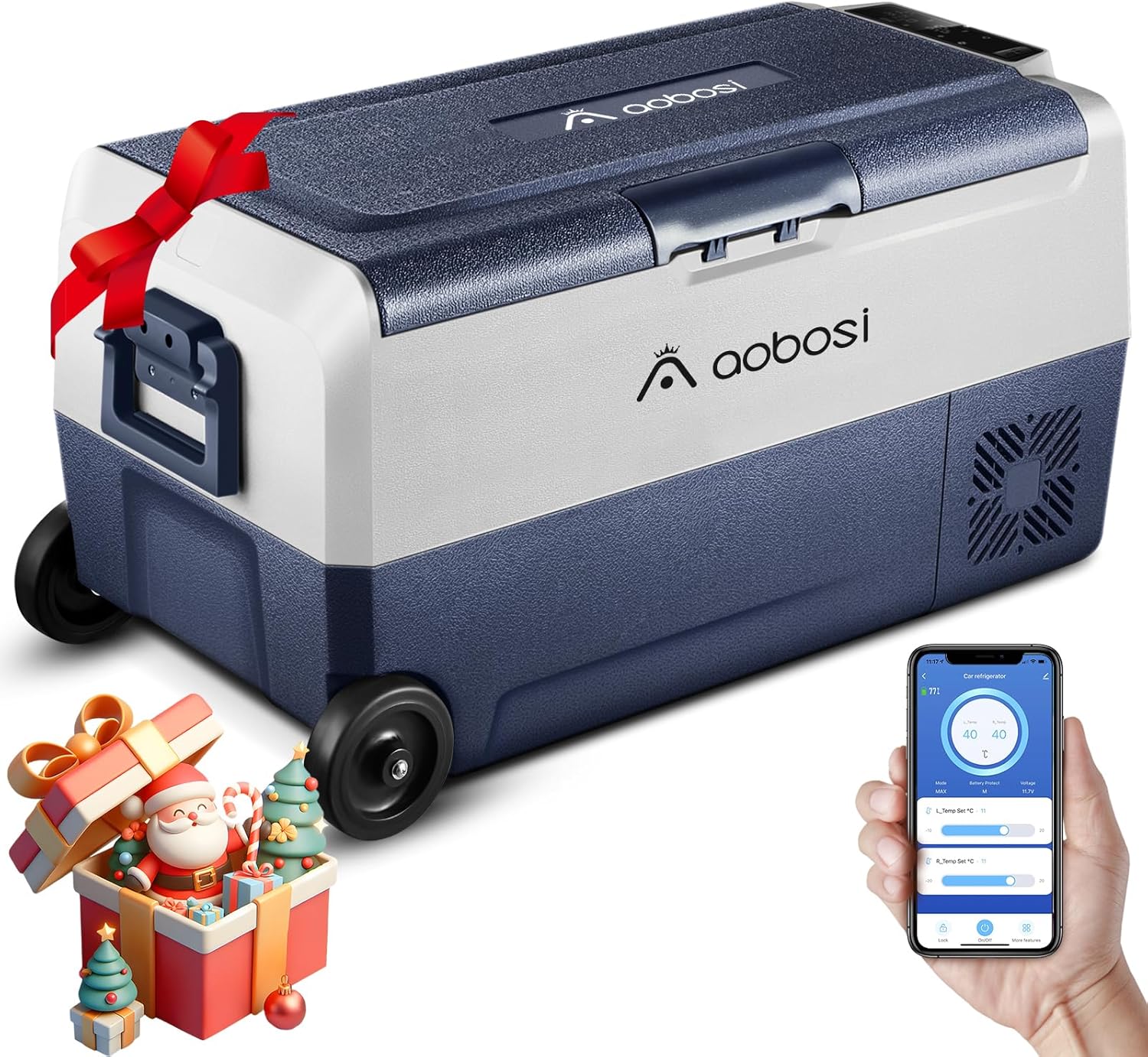 AAOBOSI Car Fridge 36L, Camping Fridge with WIFI APP Control, -20°C-20°C Portabl...