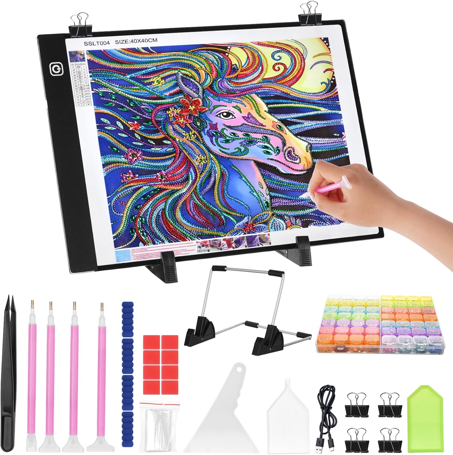 AUAUY A4 LED Light Pad for Diamond Painting Kit, 3 Levels Adjustable Brightness...