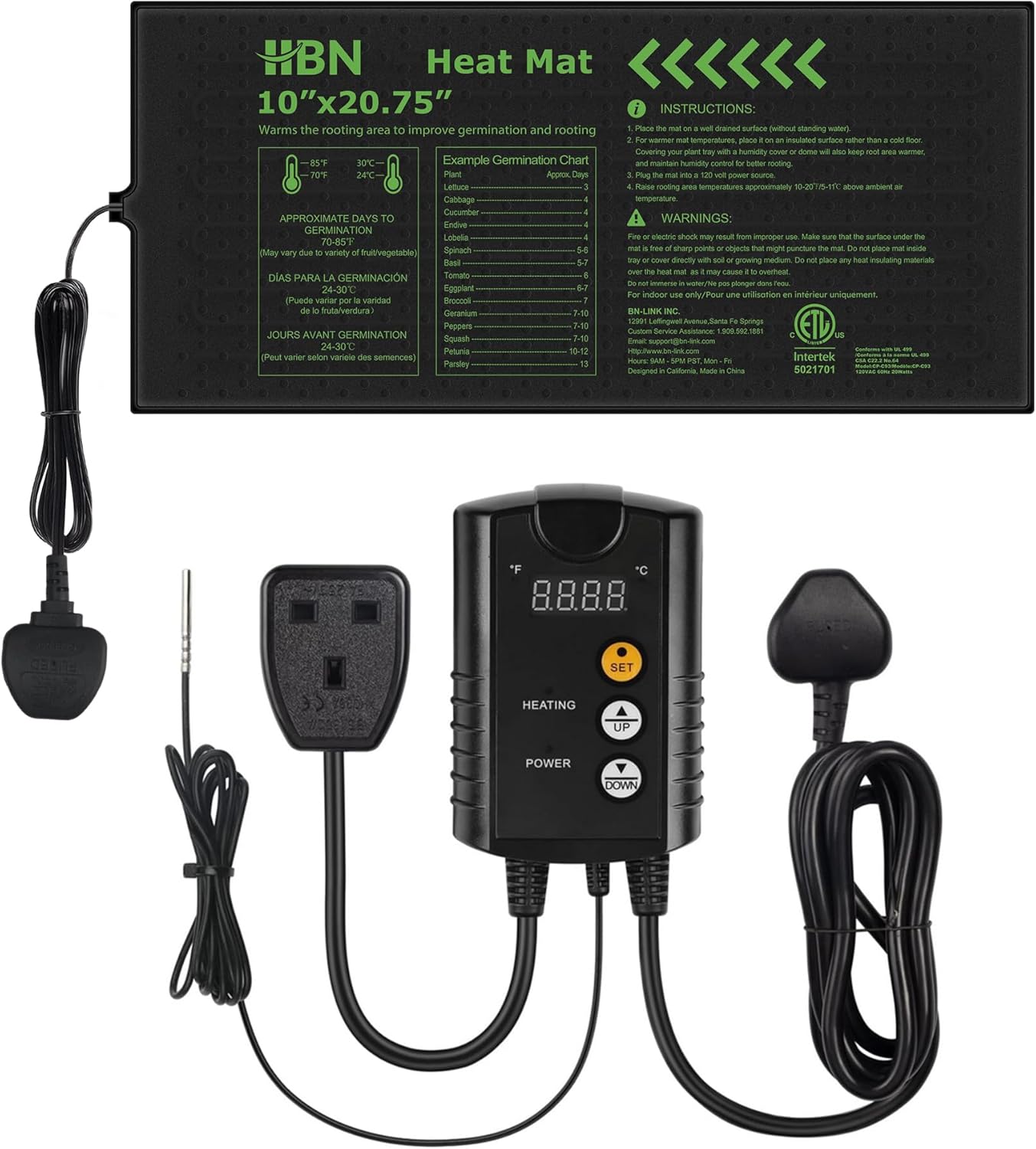 Durable Seedling Heat Mat with Digital Thermostat,Waterproof Hydroponic Heating...