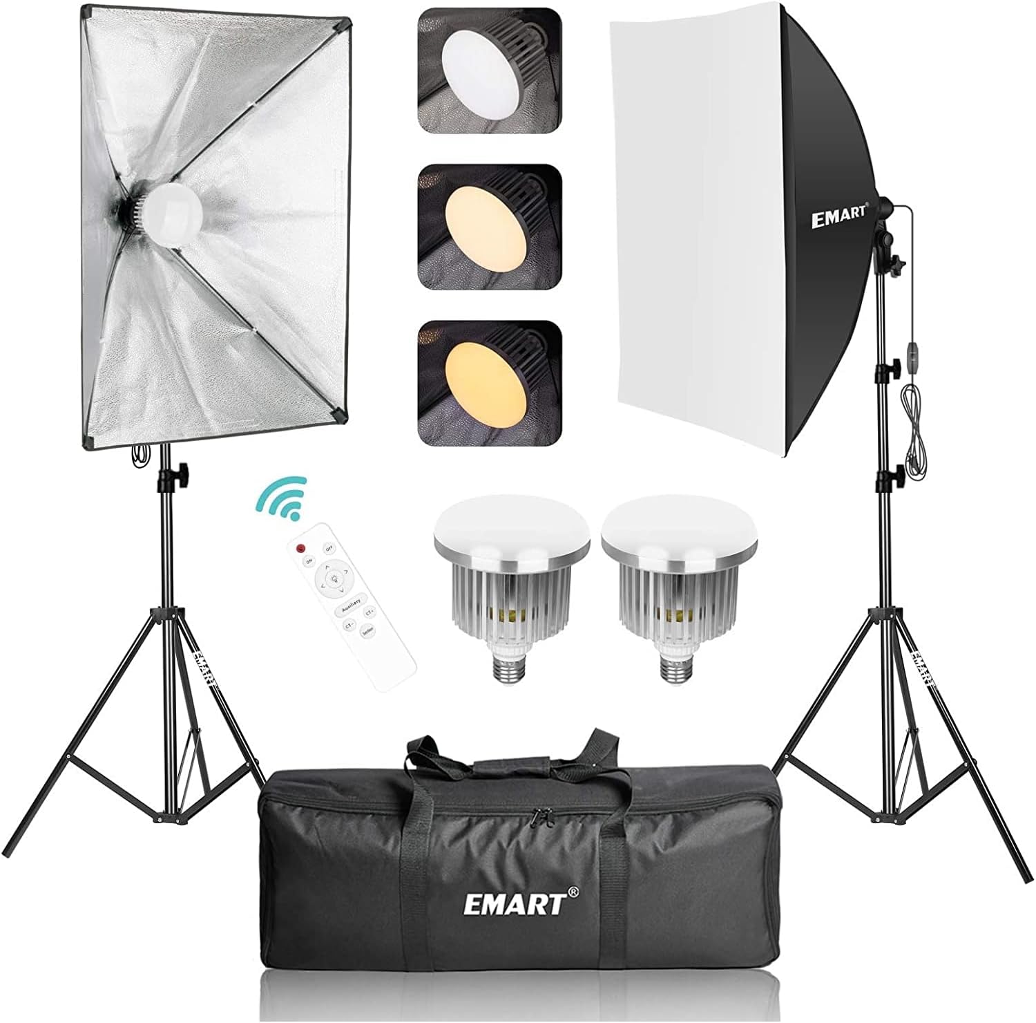 EMART Dimmable LED Softbox Lighting Kit 50x70cm, Continuous Soft Box Lights Set,...