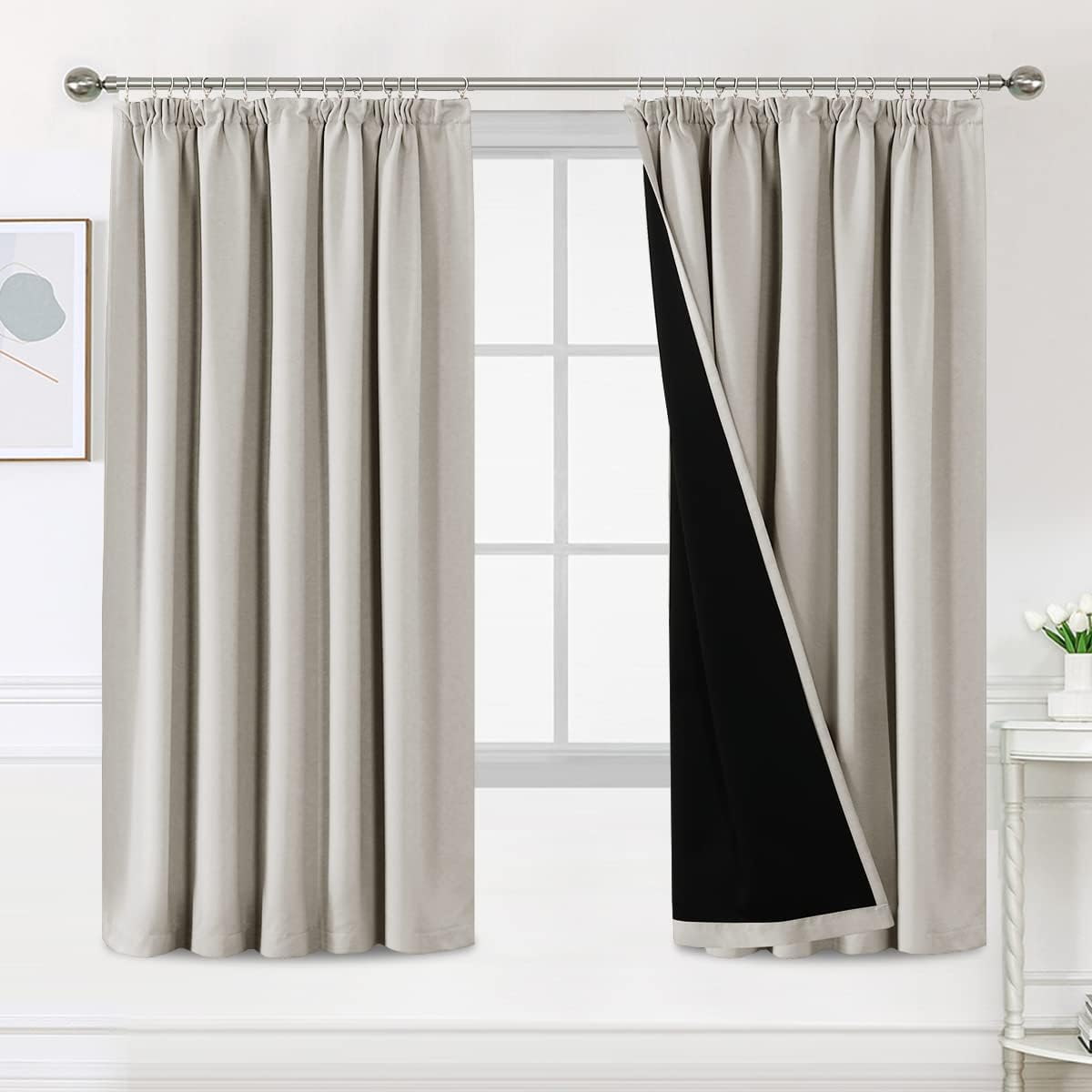 BellaHills 100% Blackout Curtains for Bedroom Thermal Insulated Curtains & Drape...
