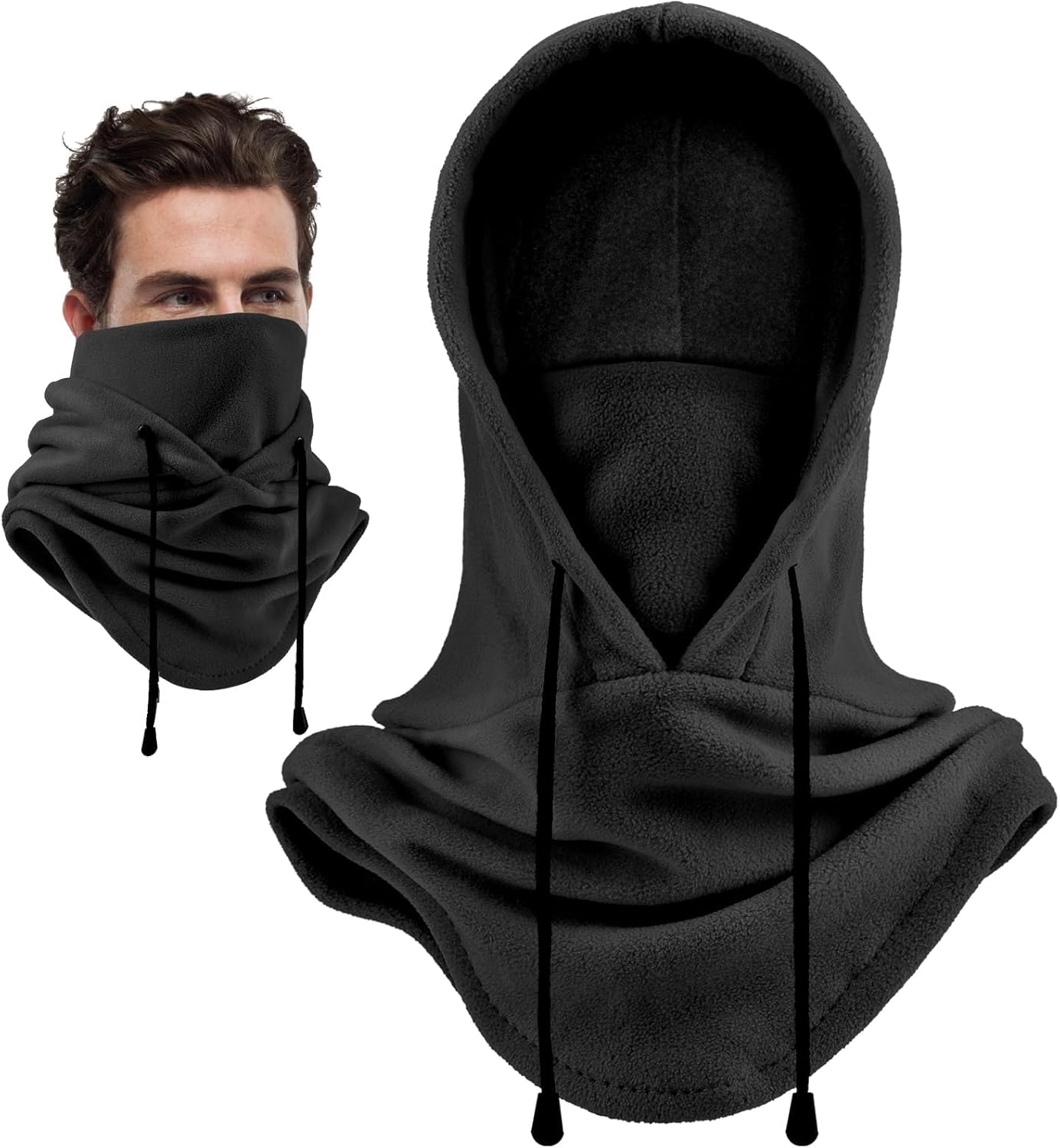 Joyoldelf Thermal Balaclava Face Mask Outdoor Sports Mask Hood Hat Black