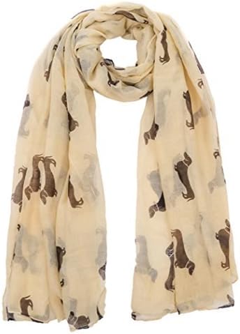World of Shawls Pug Dog, Dachshund Dogs, Spaniel Dog, Jack Russell Print Scarf -...