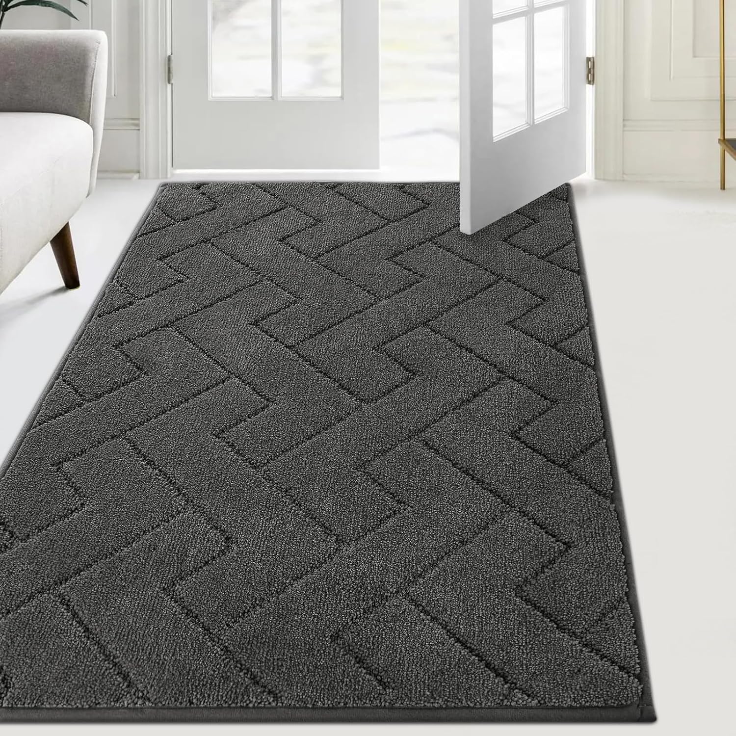FCSDETAIL Dirt Trapper Indoor Door Mat 86 x 150 cm, Machine Washable Entrance Ru...