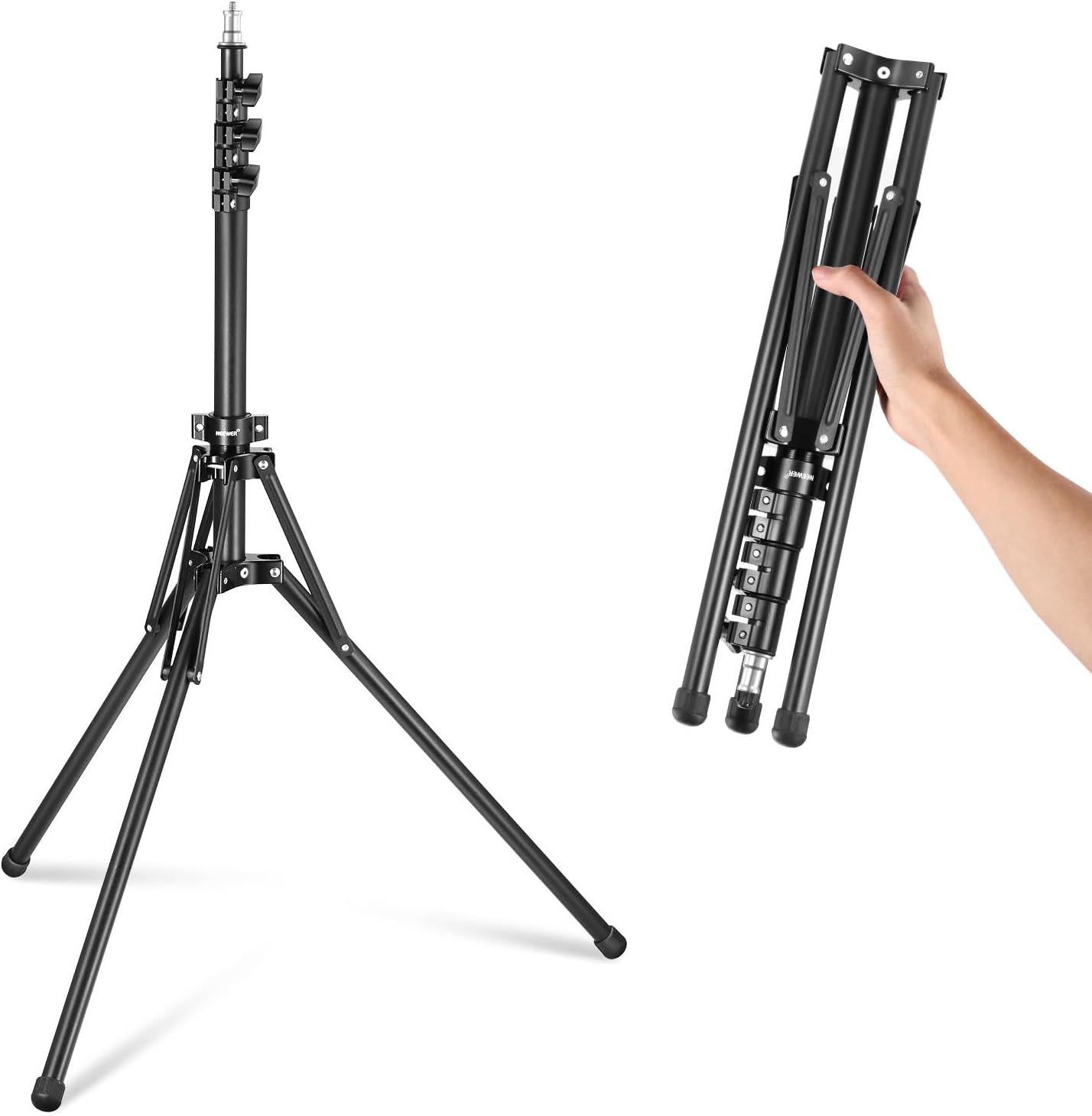 NEEWER Light Stand All Metal with 180° Reversible Legs, 70"/178cm Portable Trave...
