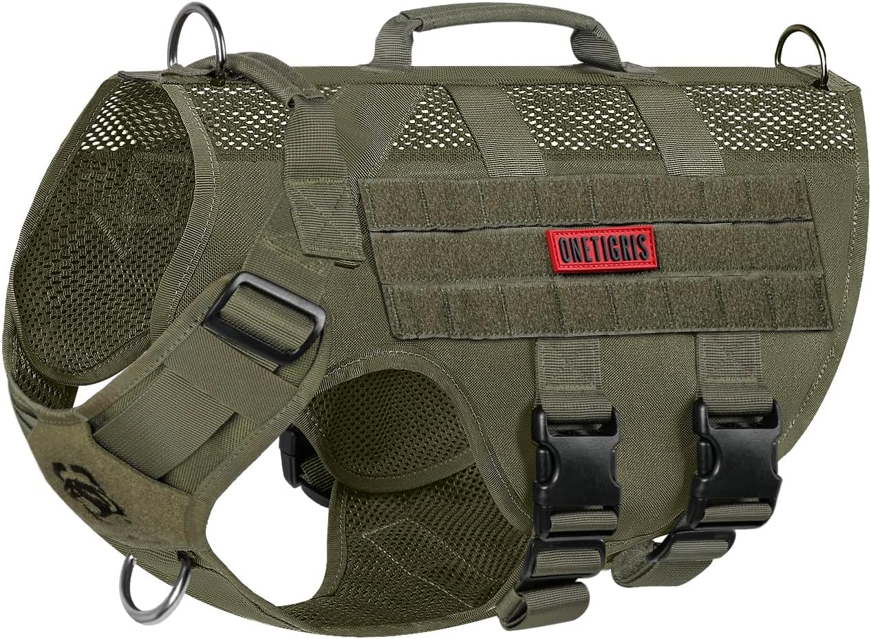 OneTigris Tactical Dog Harness Vest with Handle, Dog Harness for Large Medium Do...