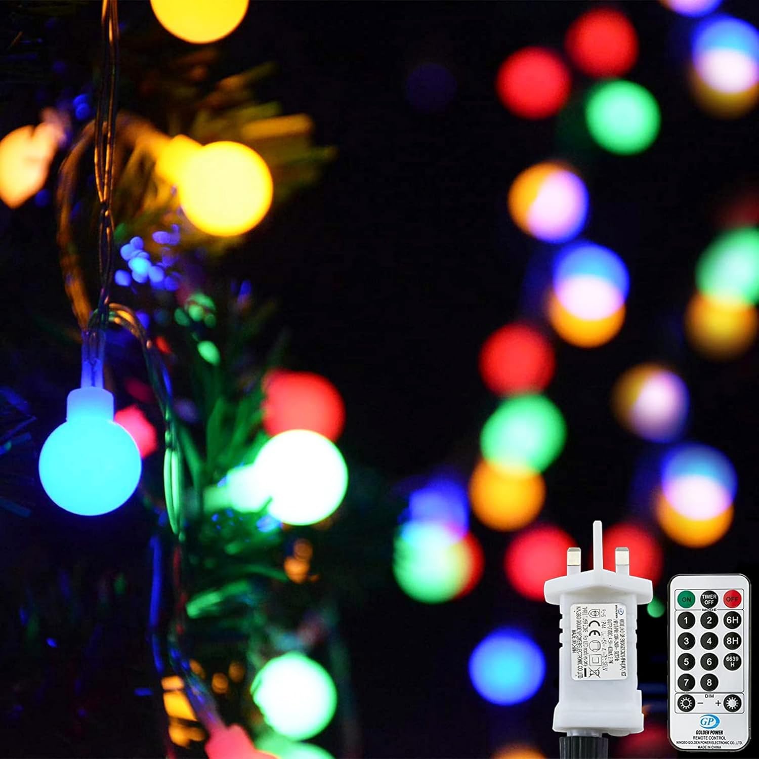 200LEDs Fairy Lights Mains Powered, Waterproof Fairy Lights Plug in, Christmas L...
