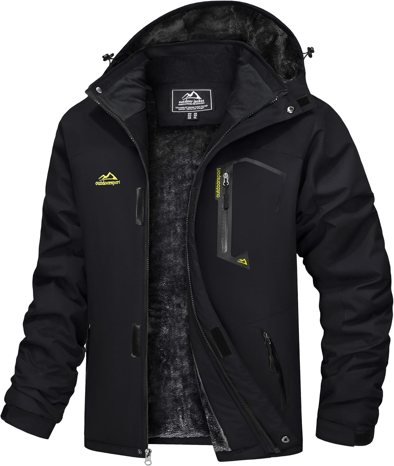 TACVASEN Men's Waterproof Fleece Mountain Jacket Windproof Warm Ski Jacket Multi...
