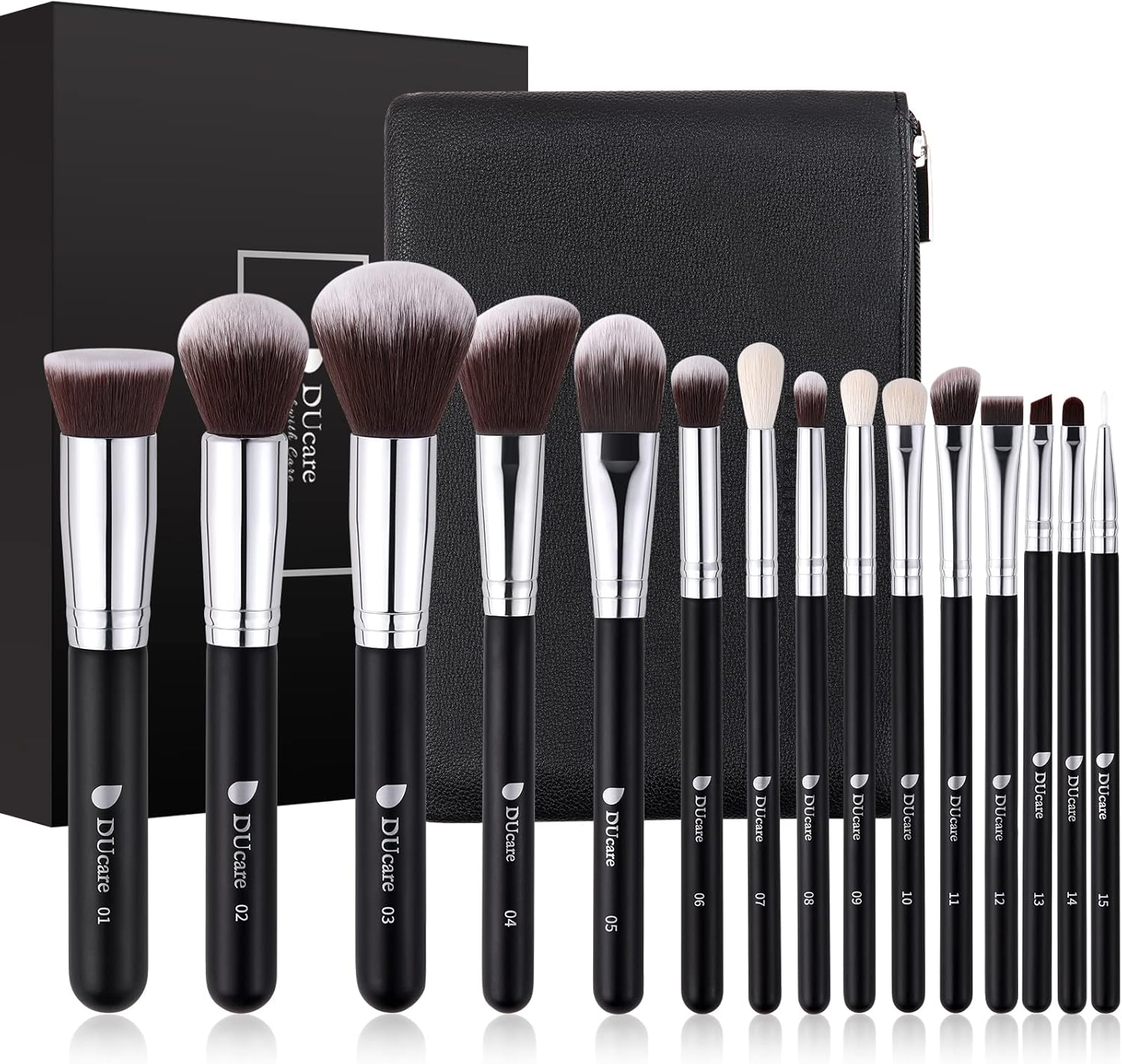 DUcare Makeup Brushes 15pcs Professional Cosmetic Brushes Foundation Powder Cont...