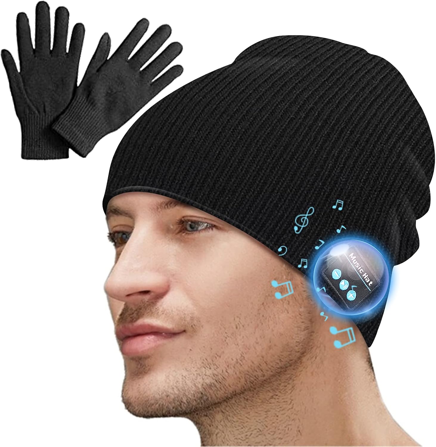 MISERWE Wireless Beanie BT V5.0 Unisex Beanie Hat Wireless Knit Cap Hands-Free H...