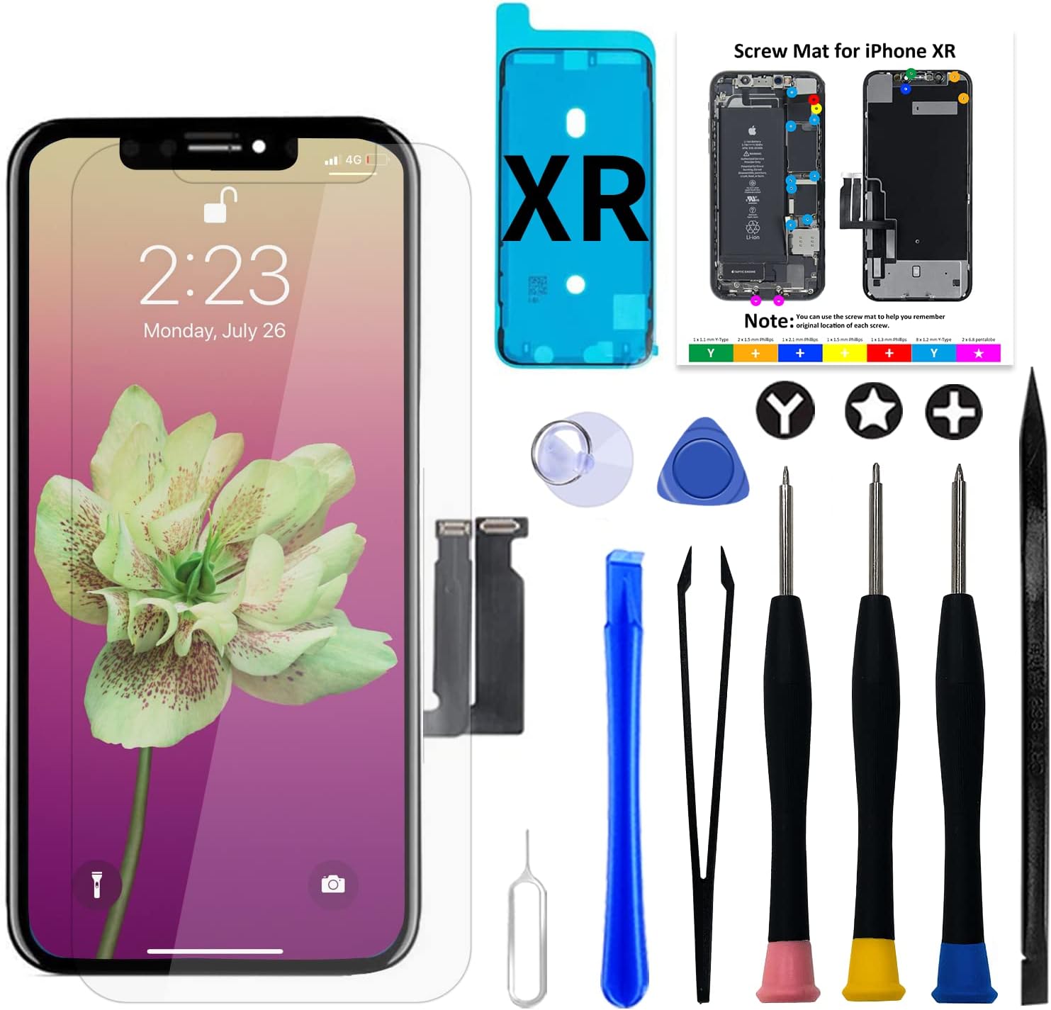Brinonac for iPhone XR Screen Replacement Kit, 6.1 inch 3D Touch Screen LCD Disp...