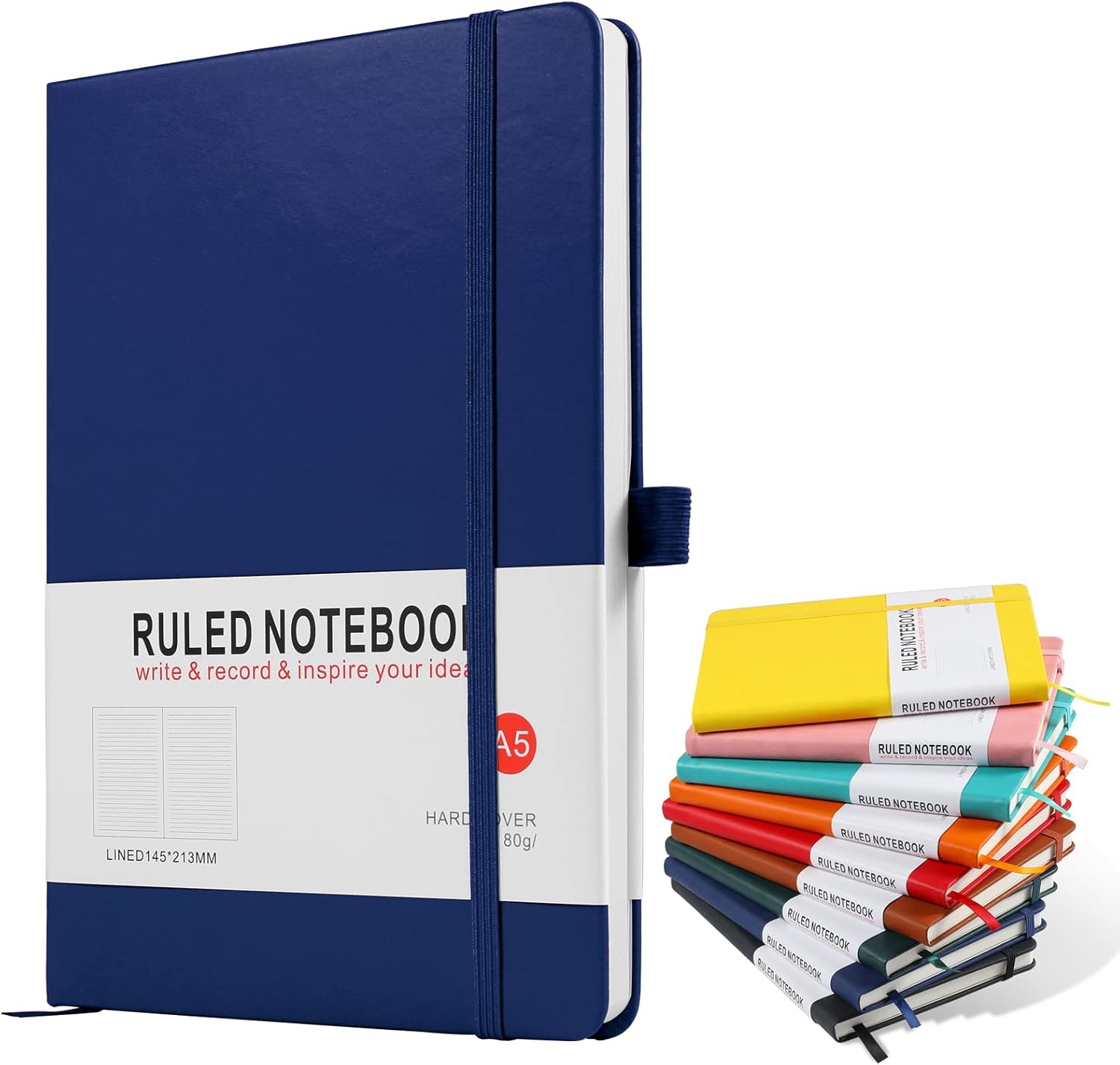 A5 Notebook, Journal Note Pad 200 Pages 80 GSM Journal Notebook Hardback Notepad...