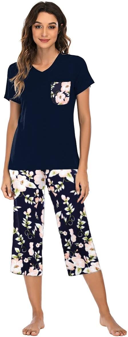 Famulily Pajamas Women Cotton Comfy Pajamas, Ladies Pyjamas Set Floral Printing...