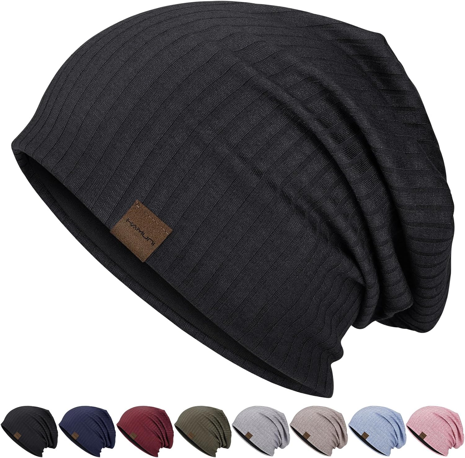 HAMUNI Slouchy Beanie Hip-Hop Soft Lightweight Running Beanie Hat Breathability...
