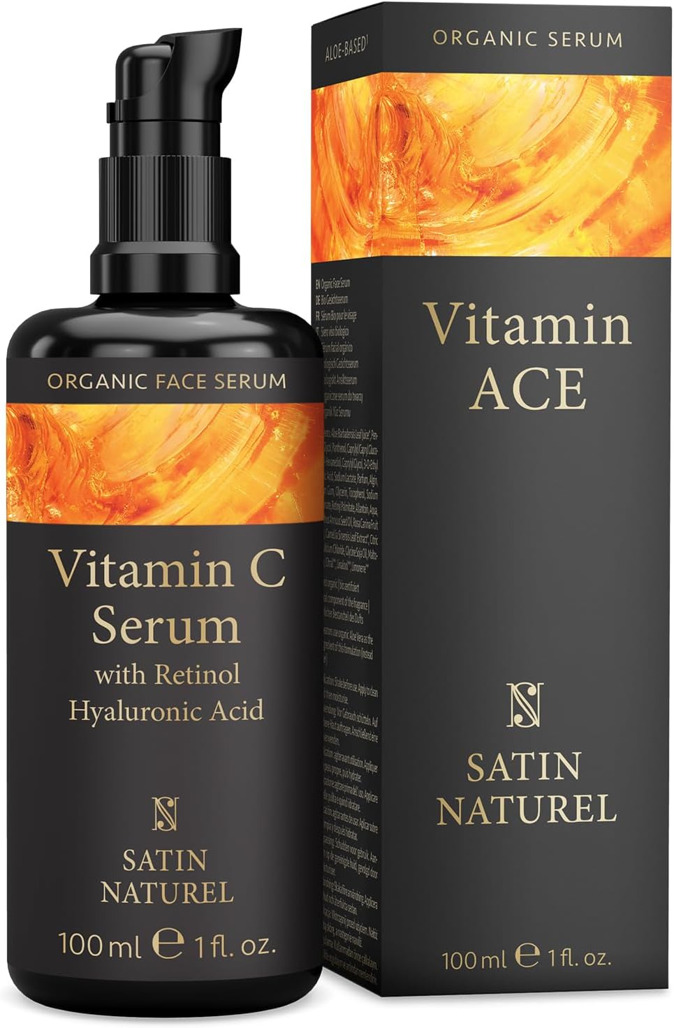 Vitamin C Serum for Face + Retinol + Hyaluronic Acid + Vitamin E 100ml - Anti Ag...