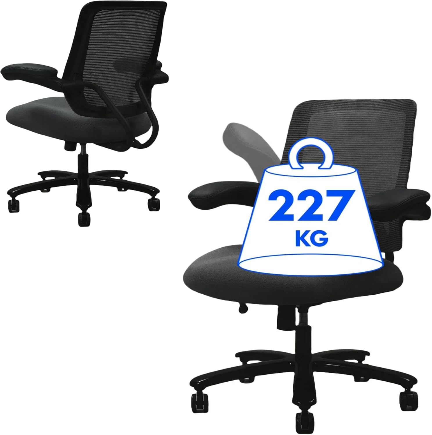FLEXISPOT BIG MAX Ergonomic Office Chair 227KG, Height Adjustable Mesh Desk Chai...