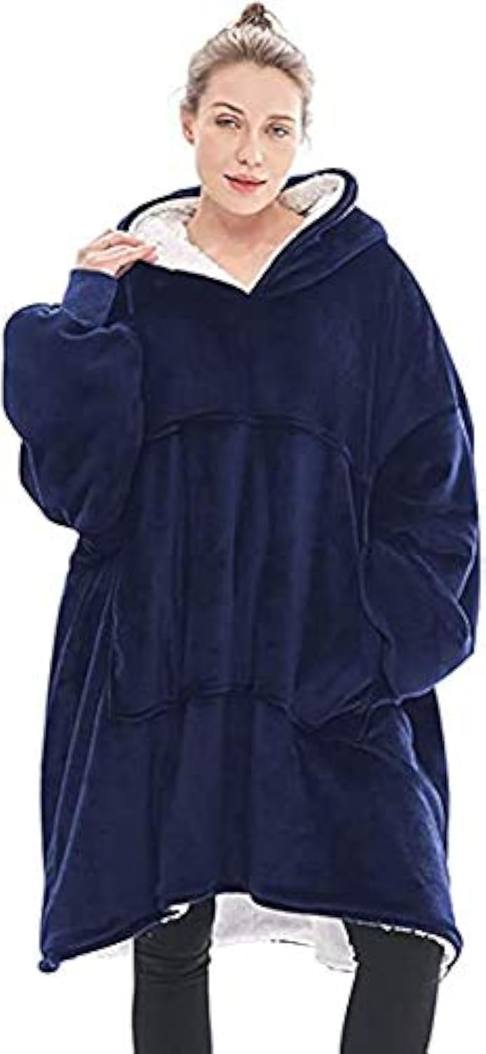 Oversized Sherpa Hoodie, Wearable Hoodie Sweatshirt Blanket, Super Soft Warm Com...