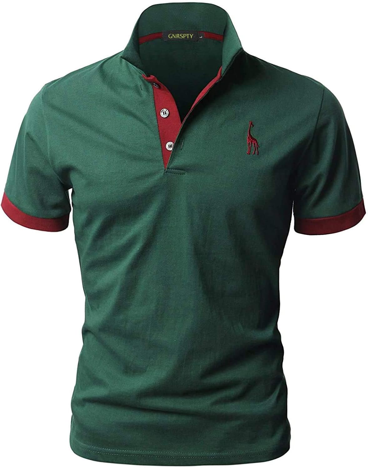 GNRSPTY Mens Short Sleeve Polo Shirts Classic Giraffe Embroidery Golf Tennis T-S...