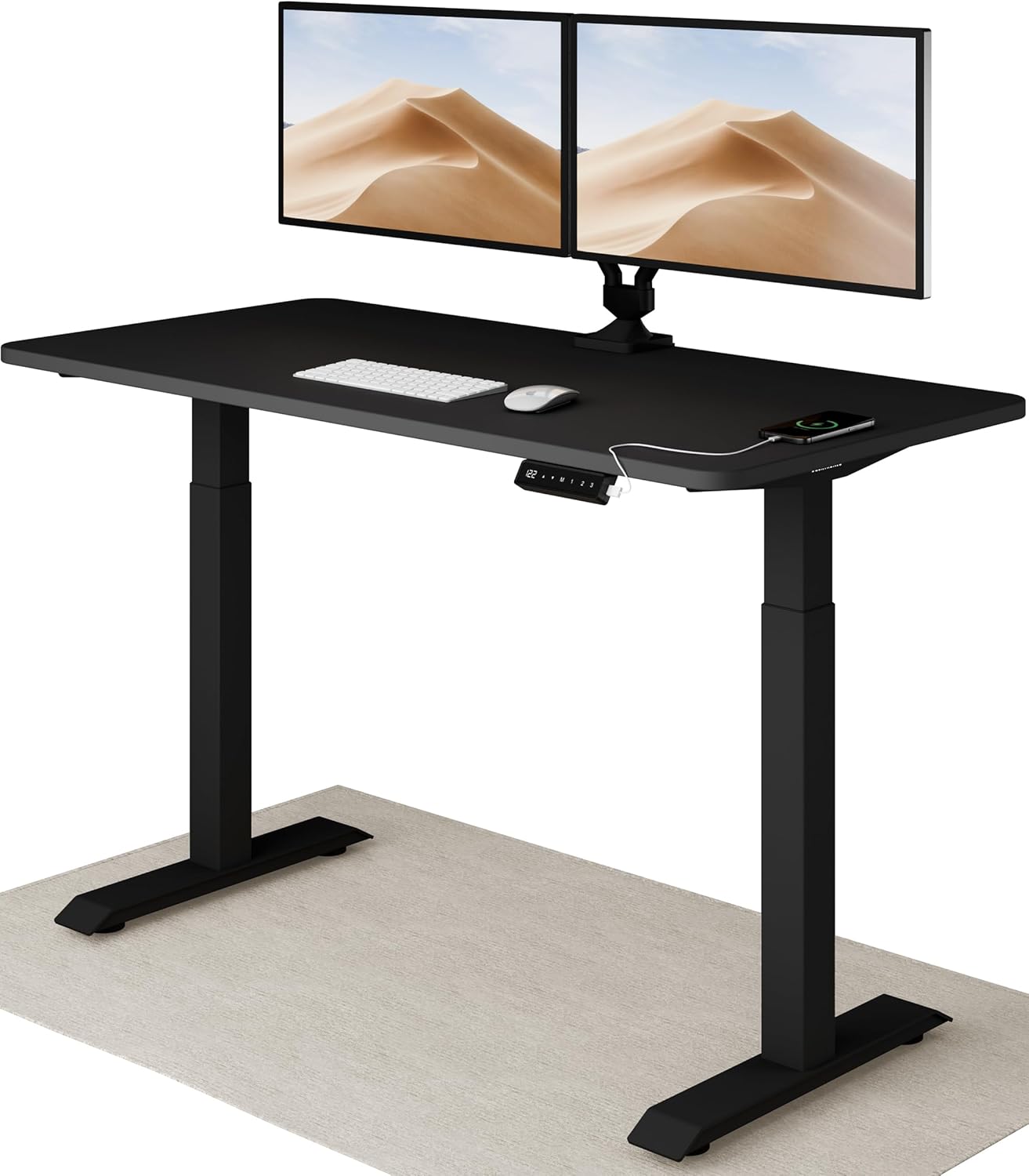 Desktronic Height Adjustable Desk 140 x 70 cm - Fast Dual Motor Sit Stand desk -...
