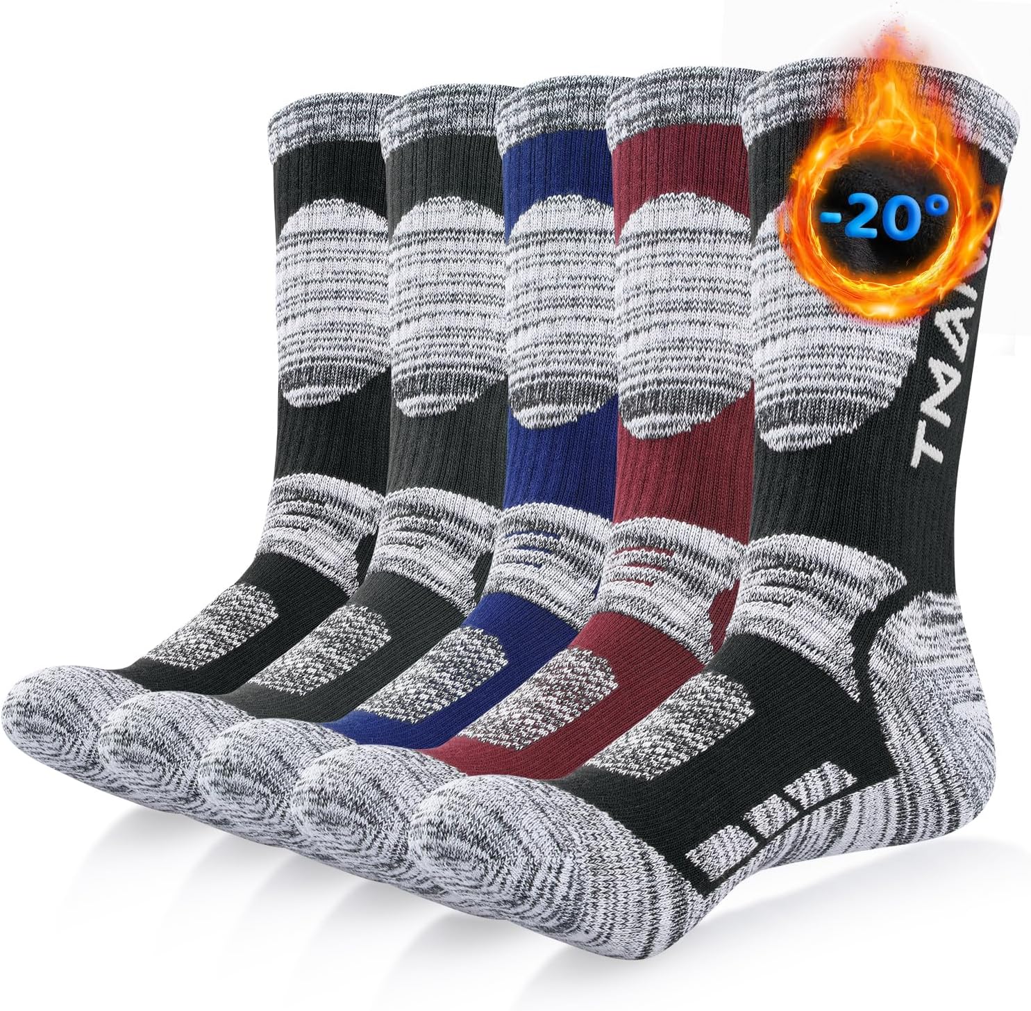 RUIXUE Mens Thermal Socks Thick Warm Winter Socks, Breathable Walking Crew Socks...