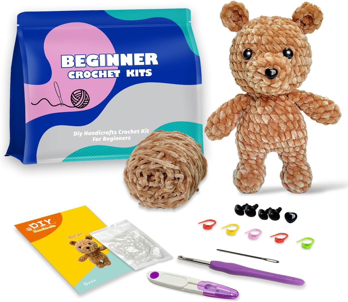 Jeslon Beginners Crochet Kit - Knitting Crochet Kits for Adults Kids - Crochet S...