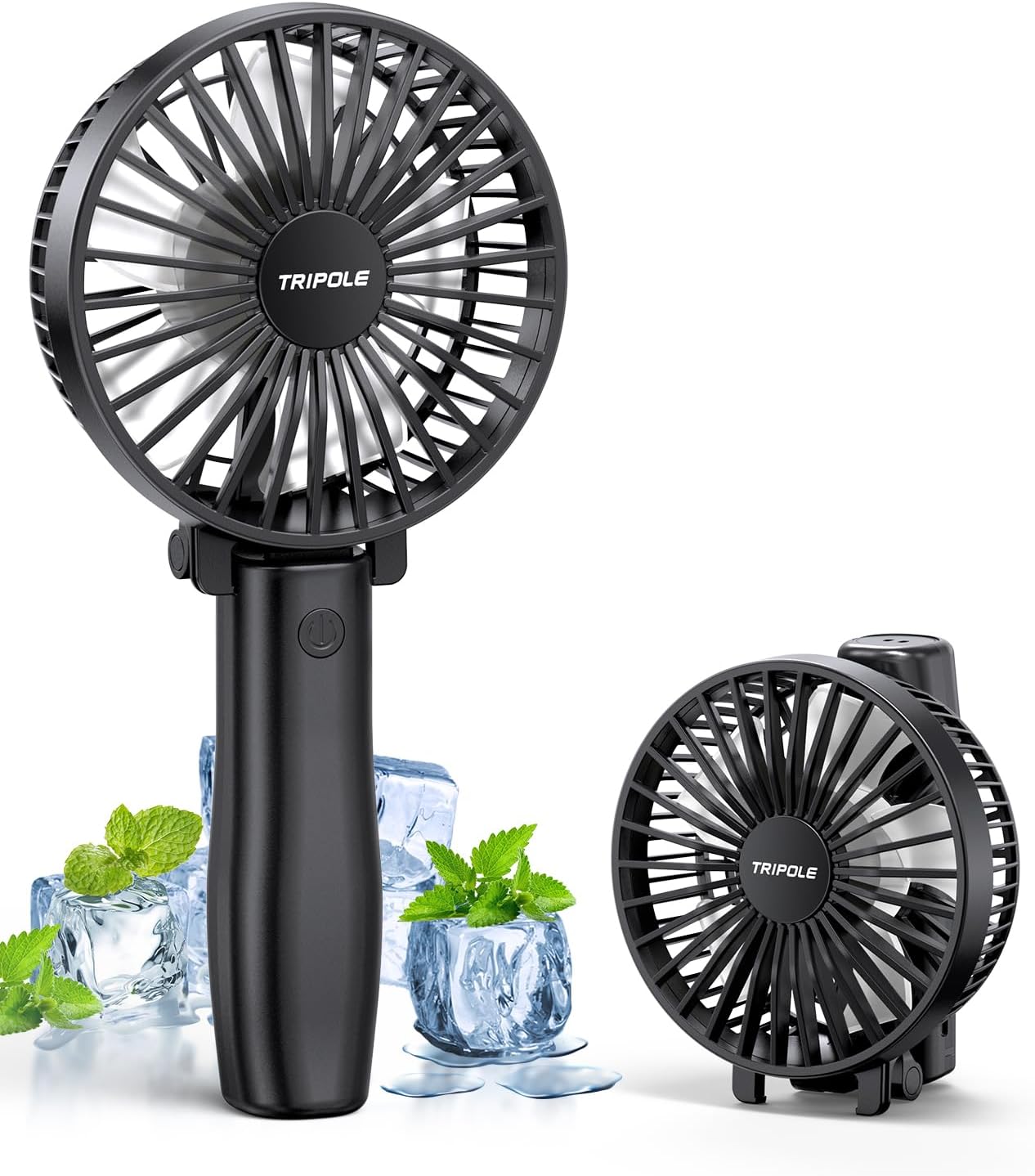 TriPole Handheld Fan Rechargeable, Foldable Battery USB Fan, Personal Pocket Fan...