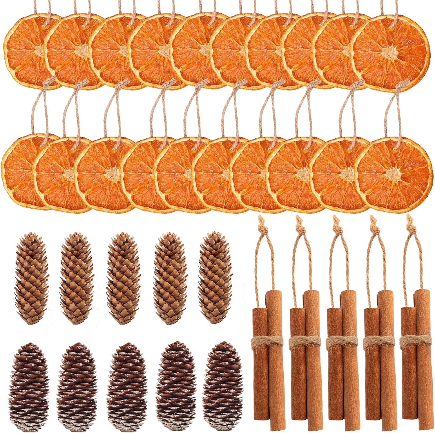 Christmas Wreath Making Supplies, 20Pcs Dried Orange Slices, 10Pcs Cinnamon Stic...